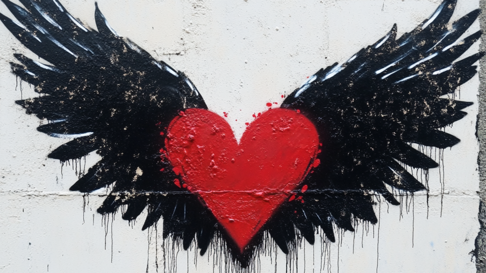 Sk11564 image of graffiti angle wings with red heart in the m 7a1adb61 1bea 4fc4 a8df c82c50a38661 0